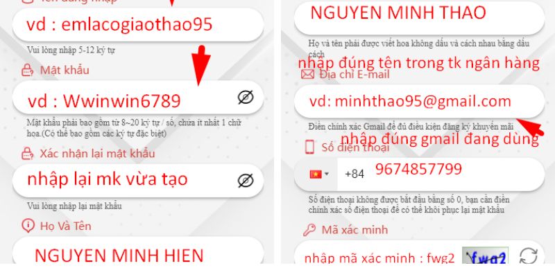 Bước 2+ 3 : Chọn đăng ký và nhập thông tin